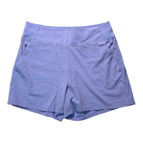 ATHLETA Brooklyn Shorts Size 8 Periwinkle Lightweight Stretch Pockets 4” Inseam - Picture 2 of 10